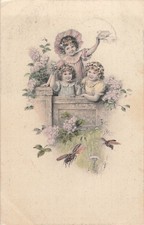 CP ILLUSTREE SIGNEE KRANZLE JOLIES PETITES FILLES SALUENT ABEILLES - 46050