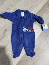 Vintage Retro NWT Carters Terry cloth Onepiece W/ Snaps Dog Truck 0-3m Embroider