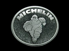 TI11154 VINTAGE 1970s  MICHELIN  TIRE COMPANY ADVERTISEMENT BELT BUCKLE