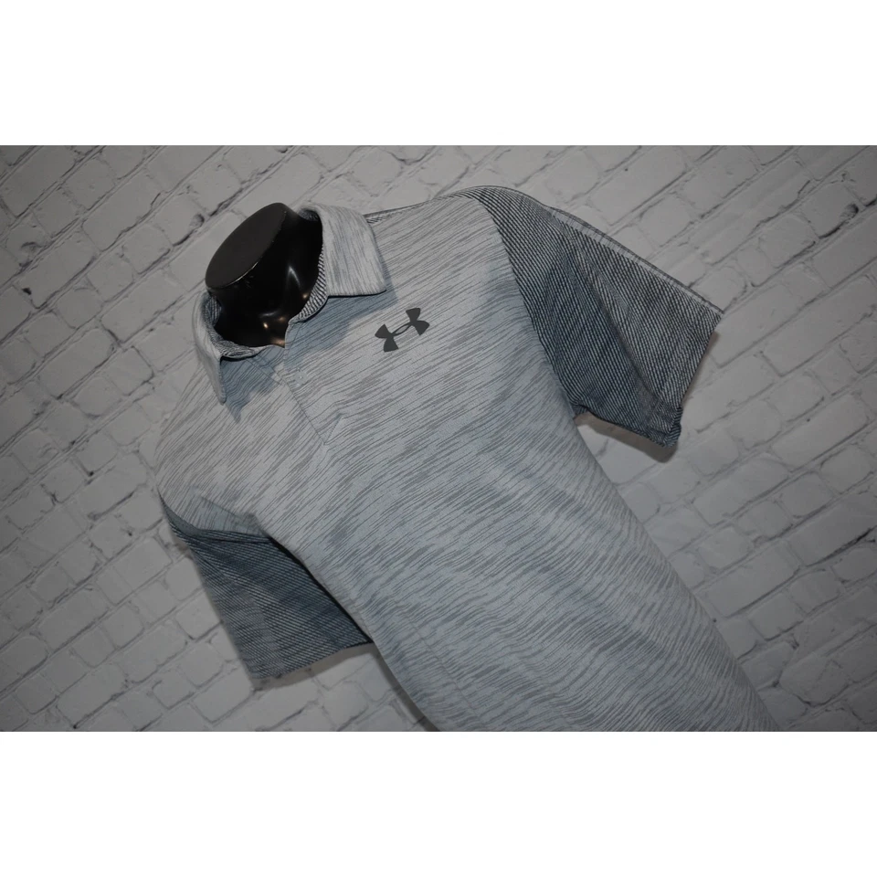 Under Armour Golf Playoff Polo Shirt Mens Size 2XL Loose HeatGear Gray  - Image 3 of 4