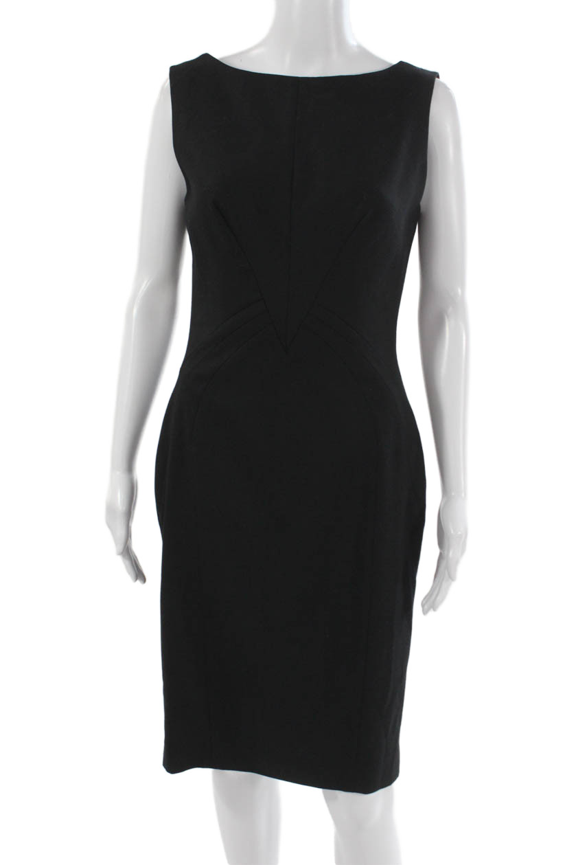 Reiss Womens Pencil Dress Black Wool Boat Neck Sleeveless Knee Length Size 6Free Shipping in US $100+ Orders | $6.95 Orders Below