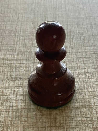 Wooden CHESS PIECE Dark Brown PAWN 1.75" Replacement Part Felt Bottom Weighted