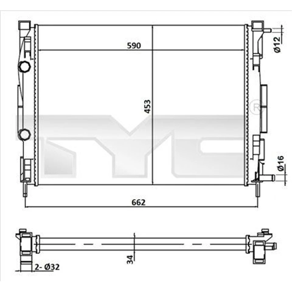 TYC Radiateur Refroidissement Moteur Convient pour Renault Grand Megane Scénic - Photo 1/1