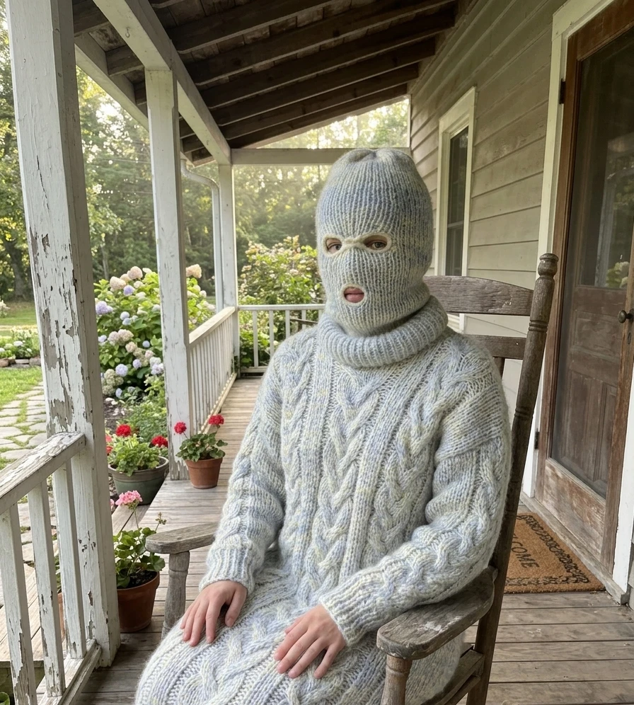 Balaclava Ski Mask Light Yellow/Blue 3 Hole Winter Hat Mohair/Alpaca Blend
Opens in a new window or