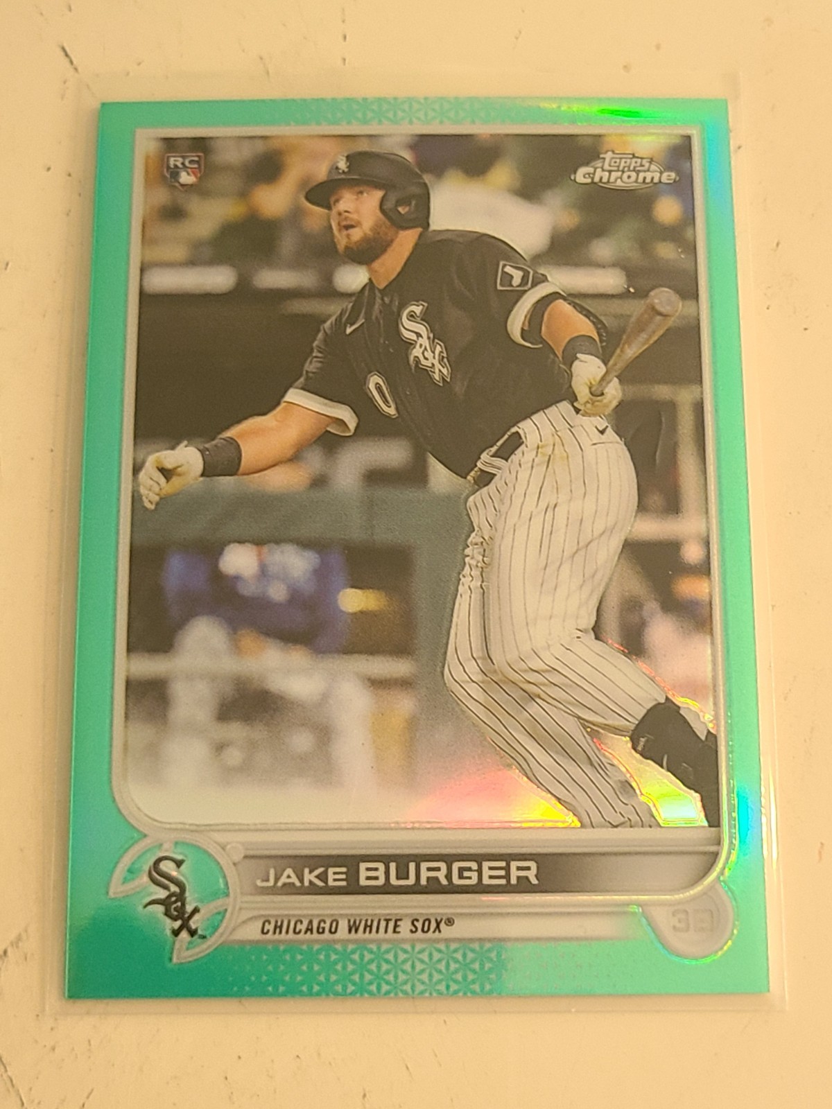 2022 Topps Chrome #29 Jake Burger Chicago White Sox RC Aqua Refractor /199