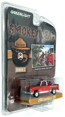 Greenlight 1/64 Scale 38020-E - 1984 Chevrolet C20 Truck - Smokey Bear