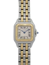 CARTIER Panthere SM 2 Row W25029B6 Stainless Steel/Gold 30mm Quartz #TW042