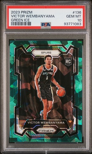Victor Wembanyama [Green Ice] #136 2023 Panini Prizm card