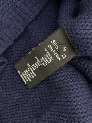 SESSUN blue knit jumper M cosy boxy crop slouch wool cashmere blend - Picture 9 of 9