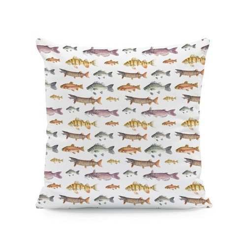 Fun Fuzzy Pillow Cover Blue Ocean Anchor Lobster Fish Cartoon Cushion Cover - Picture 4 of 32