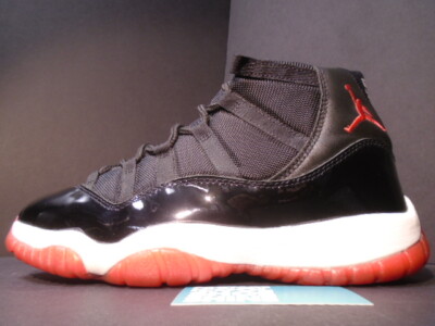 2001 NIKE AIR JORDAN XI 11 RETRO BLACK RED WHITE BRED PLAYOFF