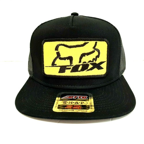 Otto Bordado Parche Zorro Racing Malla Plana Billete Gorra Gorra de Béisbol Sombrero Negro - Imagen 3 de 5