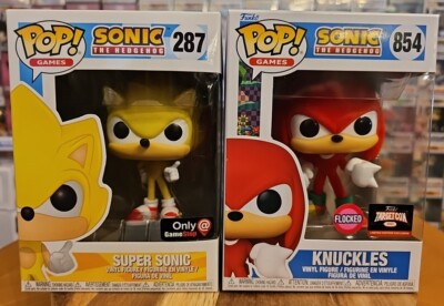 Funko Pop Sonic The Hedgehog: Super Sonic Grail/Knuckles Exclusives Bundle Mint