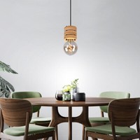 Pendellampe HäNgeleuchte Esstischlampe Holz Wohnzimmerlampe HöHenverstellbar