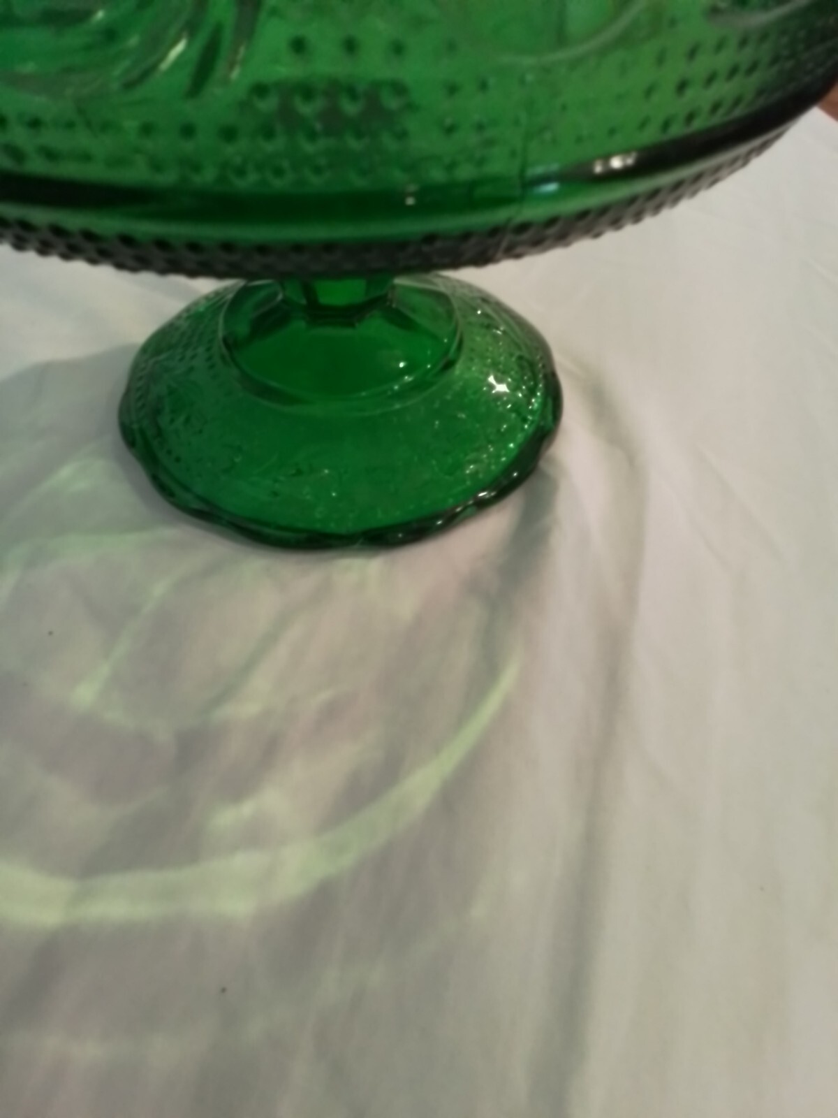 DEPRESSION GLASS green, E.O. Brody CO. M6000 Cleveland PEDESTAL BOWL