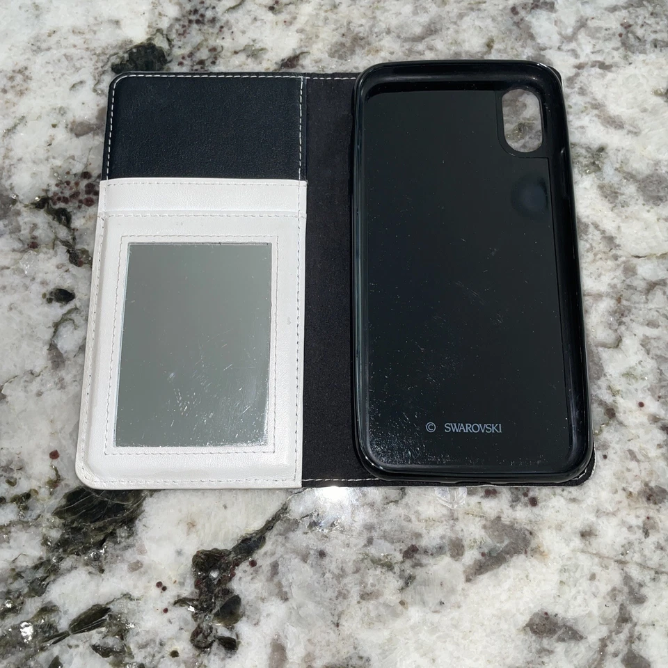 Swarovski IPhone X wallet case with one credit card pocket and mirror. - Image 4 of 4