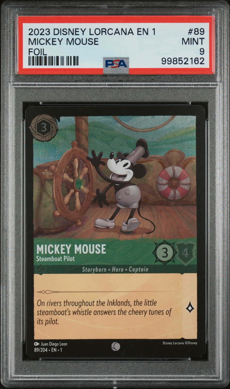 2023 DISNEY LORCANA EN 1-THE FIRST CHAPTER MICKEY MOUSE - STEAMBOAT PILOT PSA 9