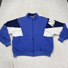 Vintage 90s Nike Colorblock Full Zip Mock Neck Sweatshirt Shoulder Spellout