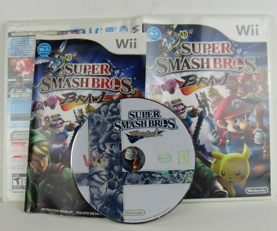 Nintendo Wii Game: Super Smash Bros With Manual A++ Condition Disc!