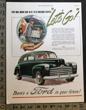 1946 FORD SUPER DELUXE SEDAN 4-DOOR TRUNK SPACIOUS DETROIT AUTO CAR AD 34486