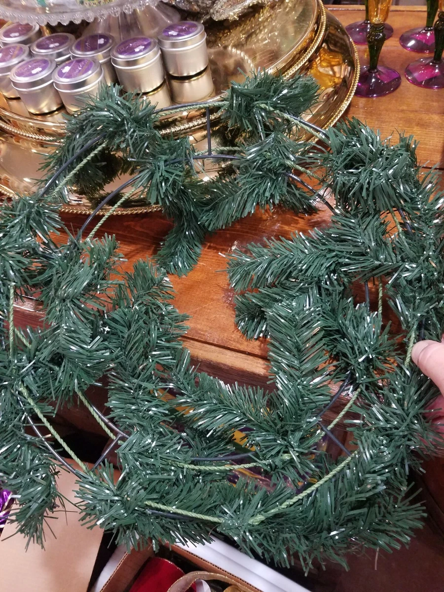 Christmas green wreath double rail wire frame, wreath making supplies,  Christmas