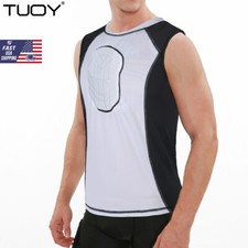 Breathable Padded Compression Shirt Vest Sleeveless Chest Protector For Football