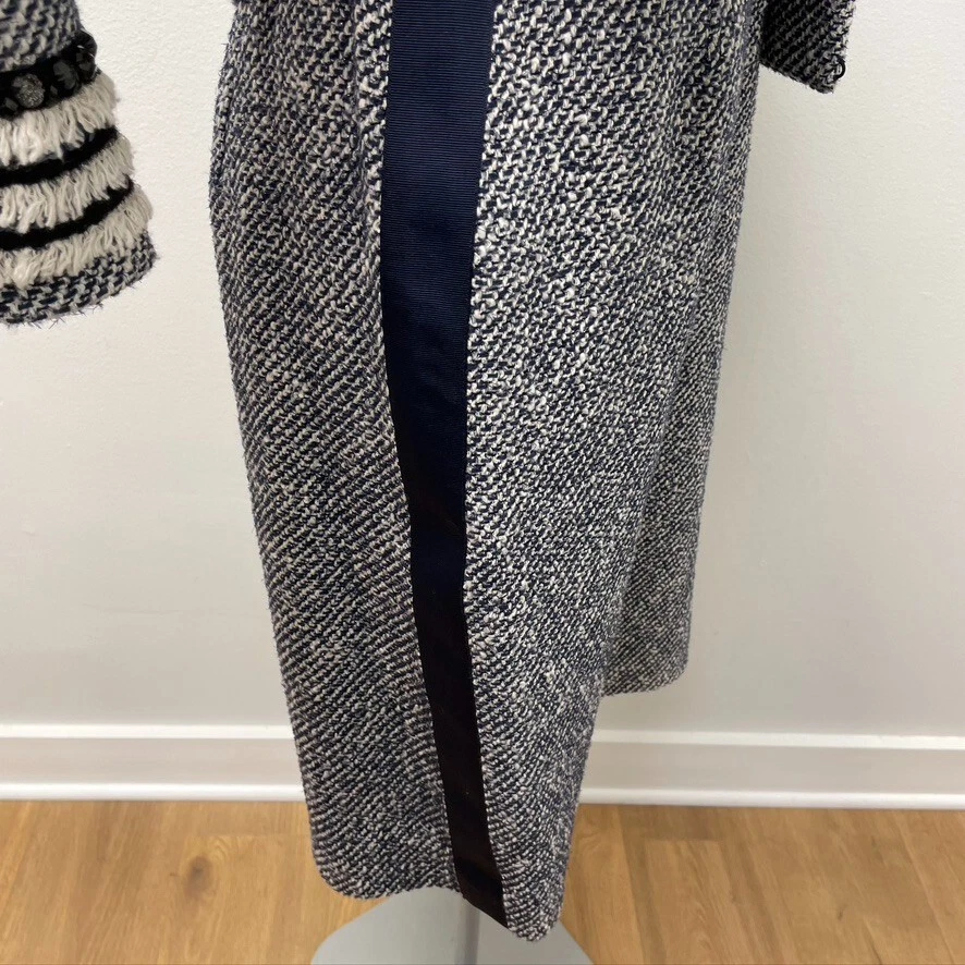 Abito tubino Tory Burch donna 4 blu tweed giacca business ufficio carriera