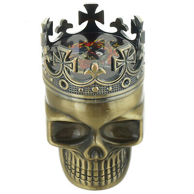 Tobacco Herb Spice Grinder Bronze Punk King Skeleton Skull Smoke Crusher Tool US