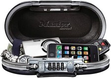 Master Lock 5900D Combination Travel Portable Safe With Cable - Gunmetal Grey