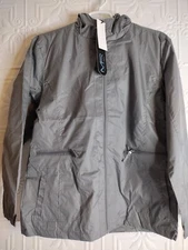 Mack Russo Men’s Windbreaker Jacket Size XL Gray Water Resistant Hooded NWT
