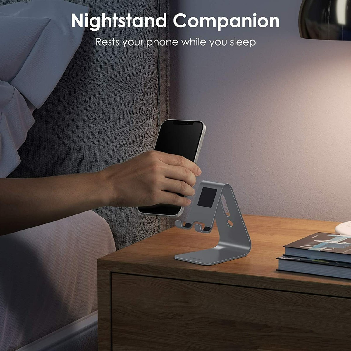 OMOTON Aluminum Universal Phone & Tablet Stand – Desktop Dock For IPhone, Samsung, IPad, Pixel