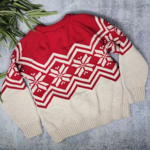 Hanna Andersson | Red & Cream Holiday Snowflake Sweater Size 110 or US 5 - Picture 4 of 4
