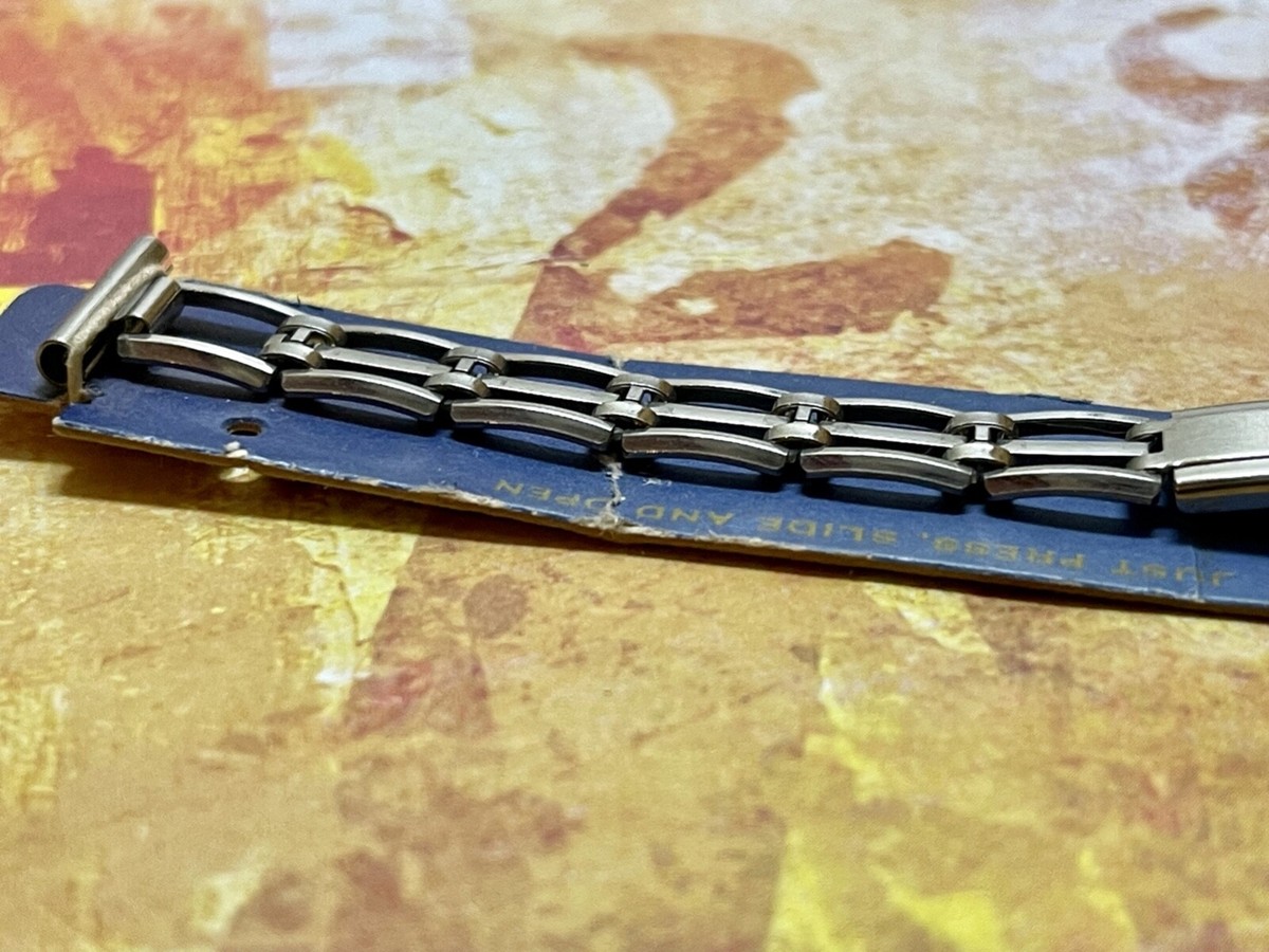 JB Champion Art Deco 1930s Steel ladies vintage watch band 15.5 mm ends 5/8 main image 2