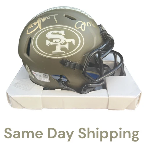 Joe Montana Steve Young Signed 49ers Salute To Service Mini Helmet Auto Fanatics