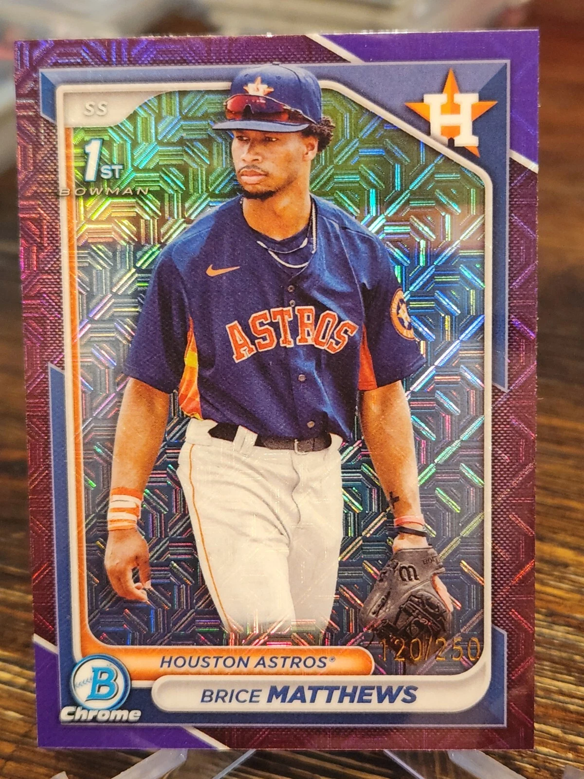 2024 Bowman Mega | Brice Matthews | 1st Bowman Purple Mojo /250 | Astros