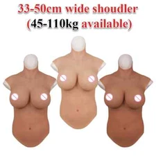8th/9th Fake Breasts For Crossdressing Bodysuit Silicone Breast Plates 45-115kg