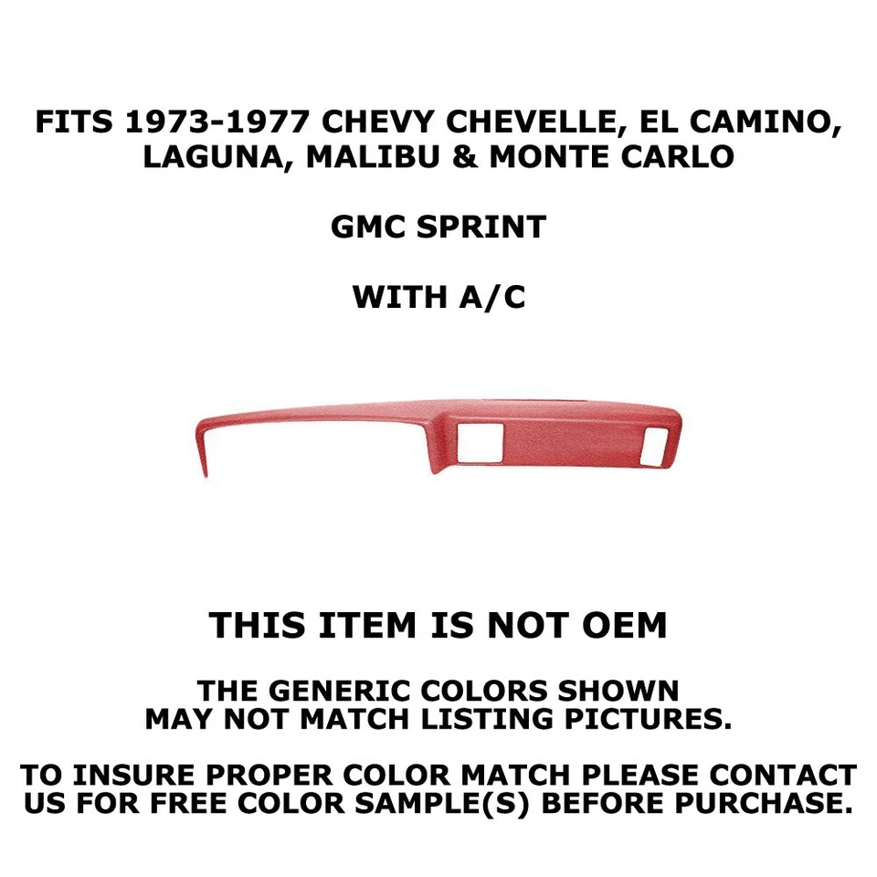 Coverlay 18-652 for 73-77 Monte Carlo Red Dash Board Cover Front Upper - Image 2 of 4