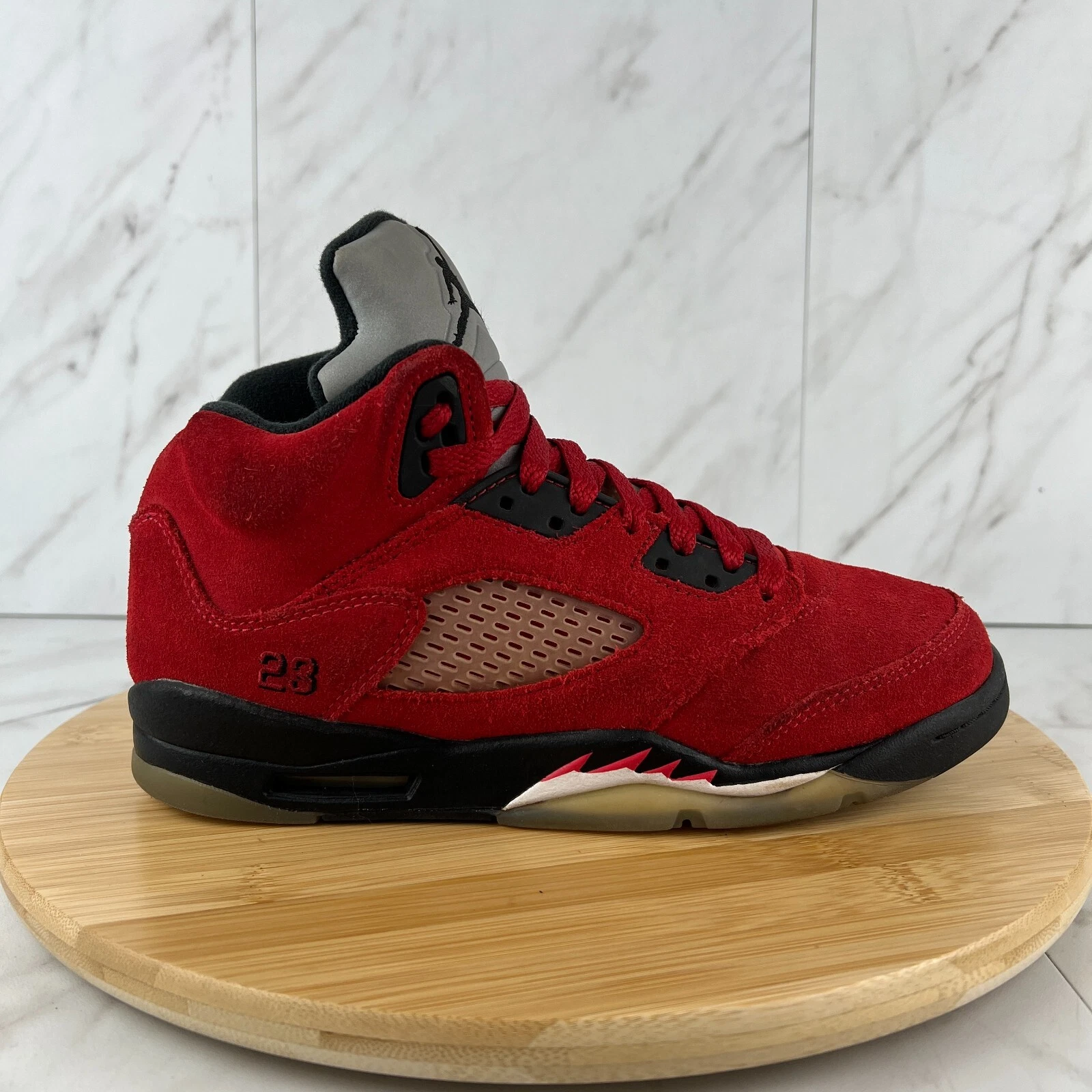 Nike Air Jordan 5 Retro Raging Bull Uomo Taglia 6.5 Rosso Scamosciato Sneakers 440888 600