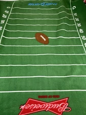 Budweiser vs Bud Light Promotional Football Field Fleece Tailgate Blanket 48x53"