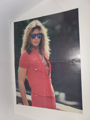 DAVID LEE ROTH of Van Halen Red Jumpsuit 4 panel magazine poster