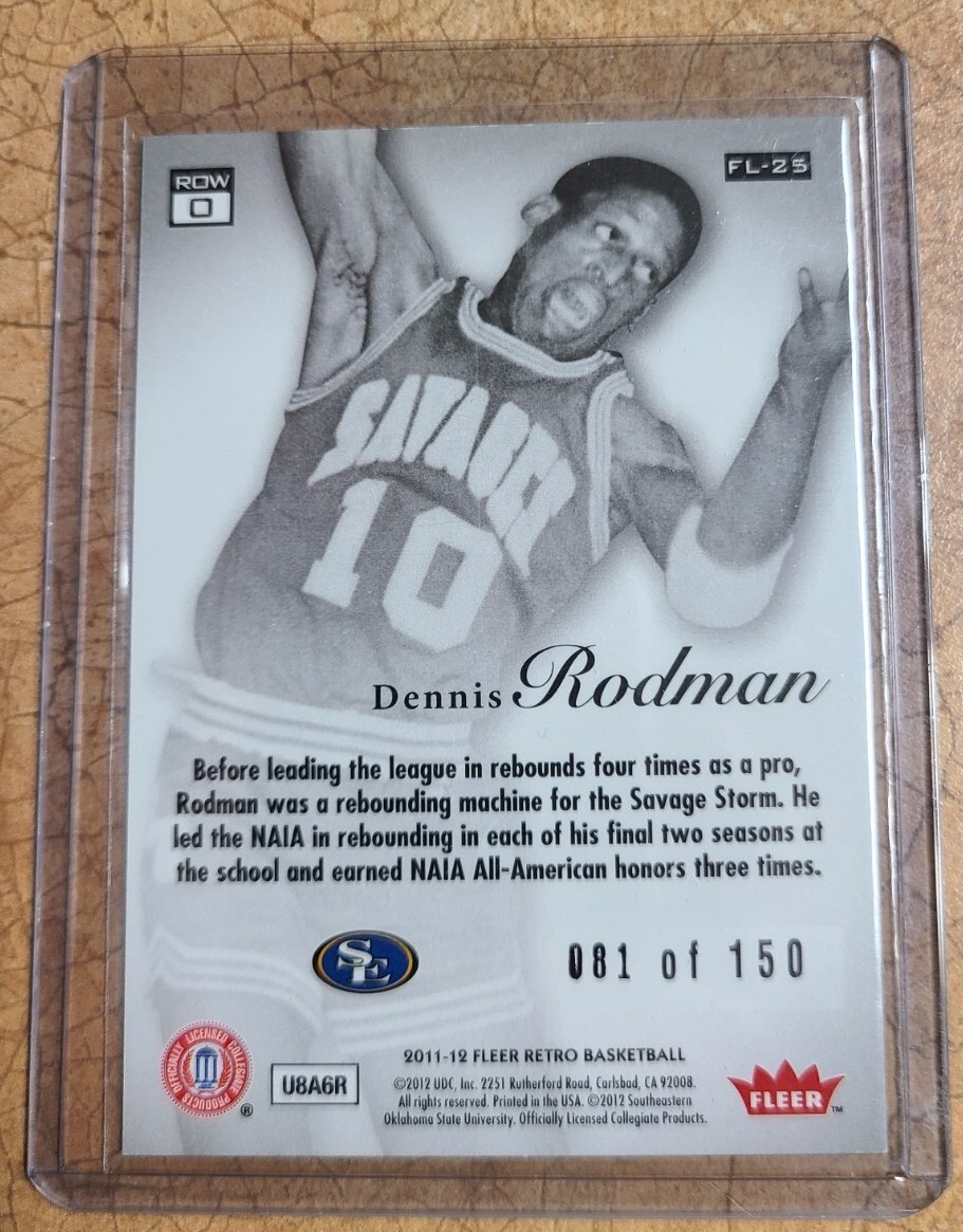 2011-12 Fleer Retro Flair Showcase Dennis Rodman Row O 81/150 Rare 