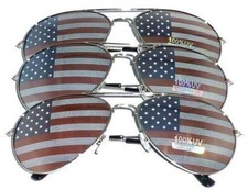 American Flag Pilot Sunglasses 3 Pack Lot Bulk Wholesale
