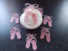 12 PRECUT Edible Pink Ballet/Ballerina Shoes wafer paper cake/cupcake toppers