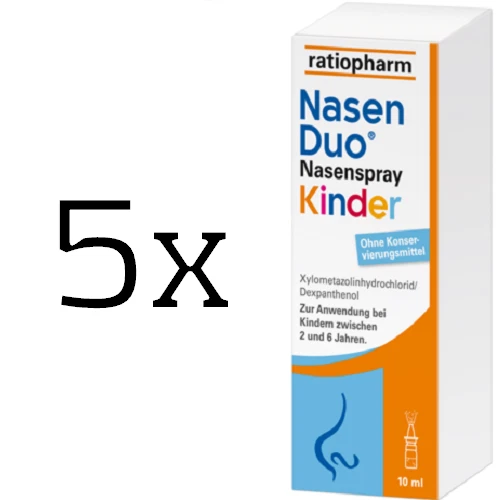 5x NasenDuo Nasenspray ratiopharm für Kinder 10 ml, PZN 12521566