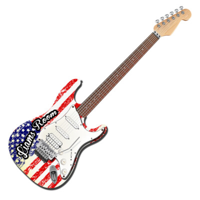 VINTAGE STYLE METAL SIGN Strat Flag 3-D - Personalized 24x21