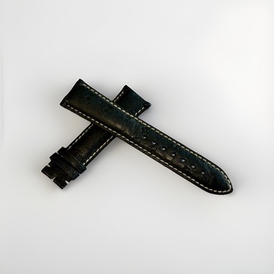 Jacques Lemans 22mm Genuine Ostrich Watch Strap - Black