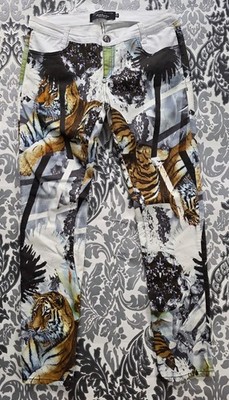 PHILIPP PLEIN JEANS SKINNY GOSSIP TRASH TIGER / W33 / NEW /