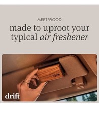 DRIFT Car Air Freshener WOODEN DIFFUSER ODOR ELIMNATOR - Amber Starter Kit