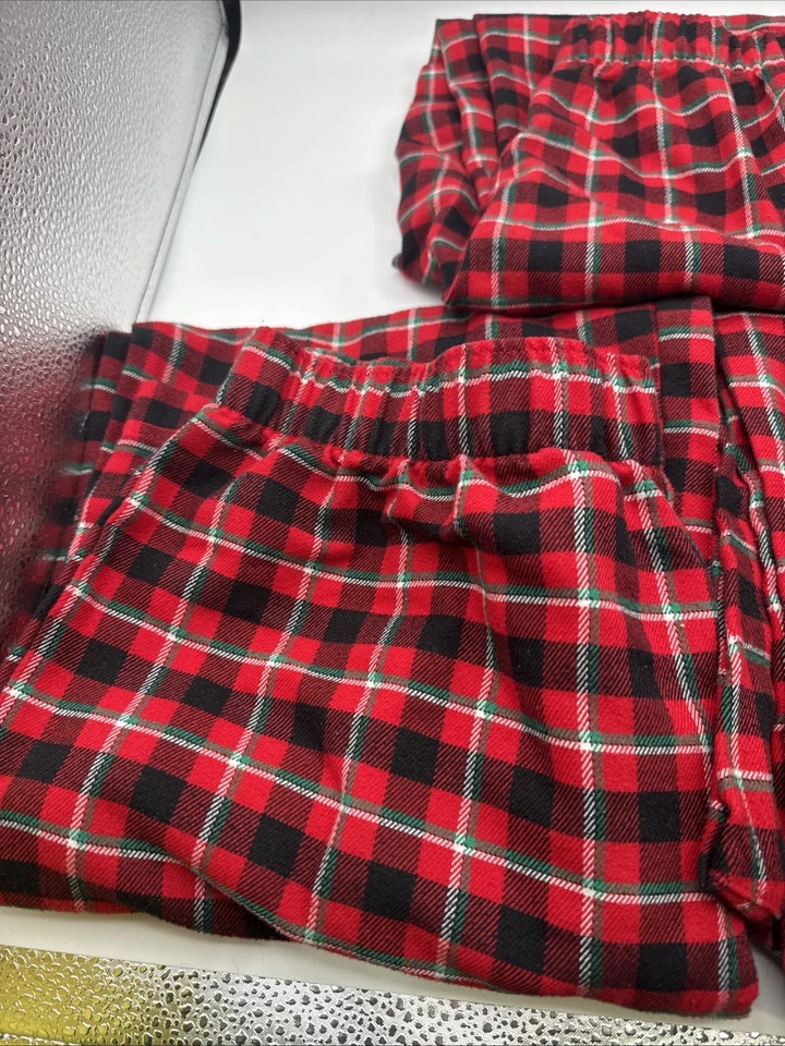 批量 Three Land’s End 男孩睡衣裤 红色格子 18 码 二手状况完好 31 英寸 内缝 — 第 2/4 张图片