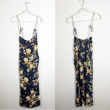 Reformation Kourtney Dress Navy Blue Floral Size 4 Formal Wedding Guest Midi